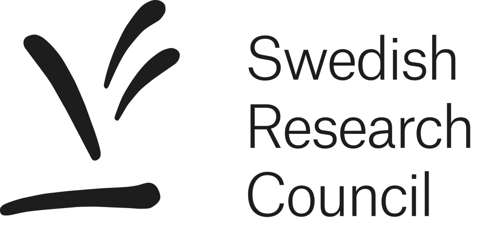 Swedish research council logo in black and white.